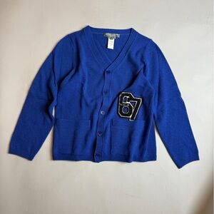 Bonpoint Royal Blue Knit Cardigan